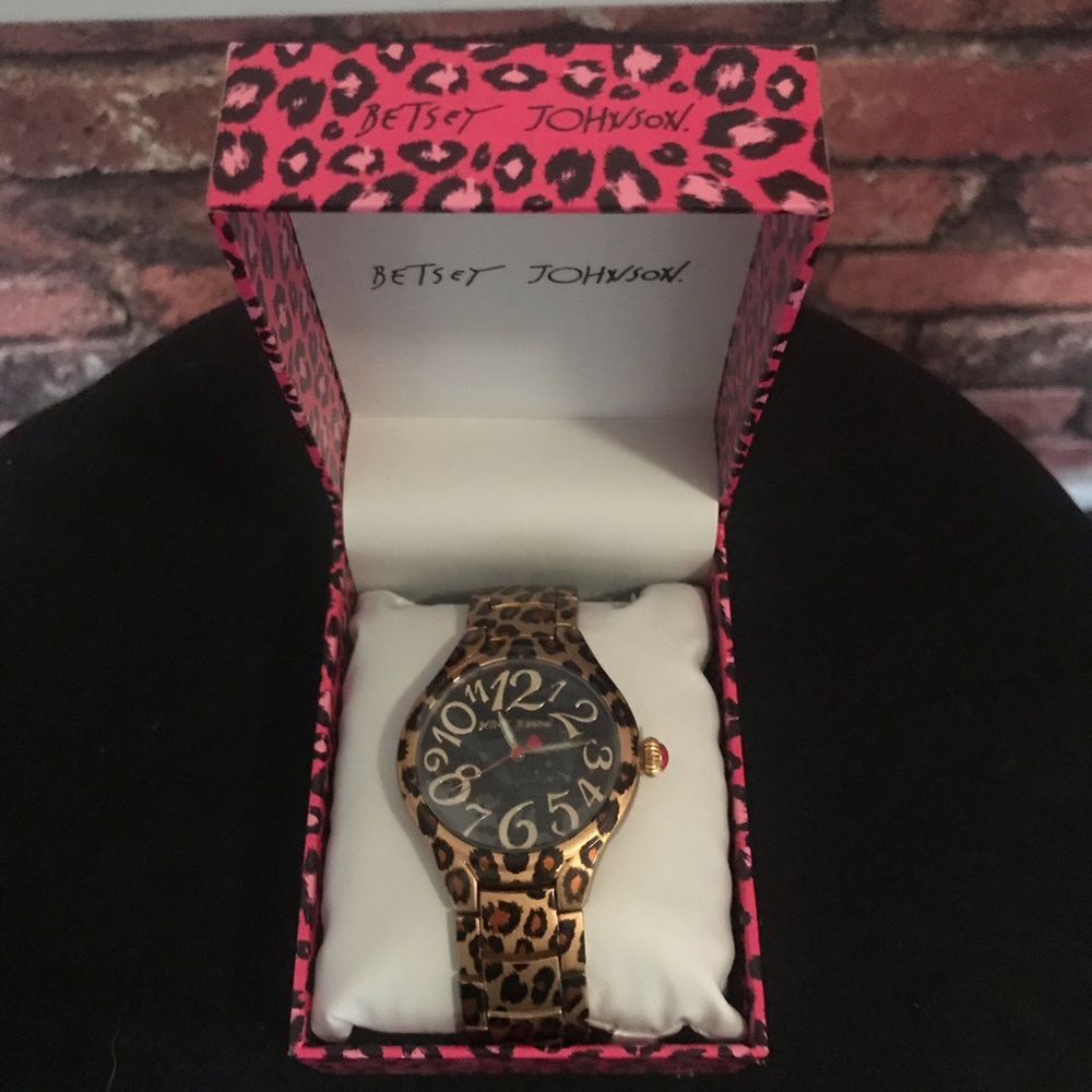 NEW IN BOX Betsey Johnson Leopard Watch